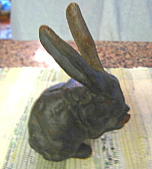 Vintage Cast Iron Bunny Bank
