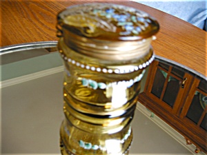 Antique Moser Enameled Art Glass Jar