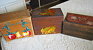 Wood Recipe Boxes Vintage