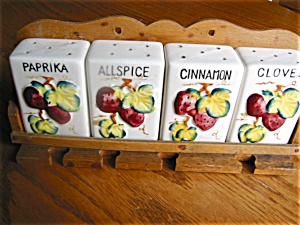 Combination Vintage Spice And Spoon Rack
