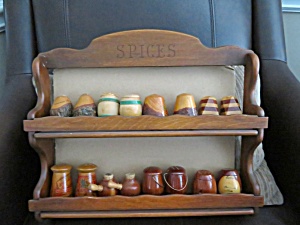 Spice Rack & Vintage Souvineer Shakers