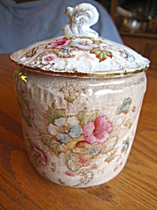 Antique English Earthenware Sugar Jar