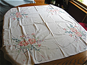 Peach Flowers Cotton Tablecloth