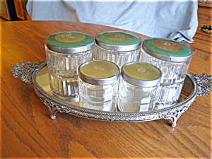 Five Vintage Vanity Jars