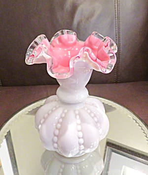 Peach Crest Glass Vase