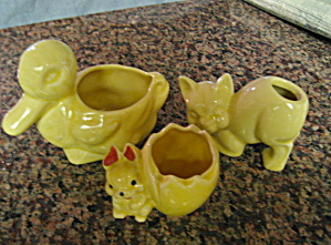 Yellow Pottery Planters