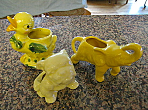 Yellow Small Vintage Planters