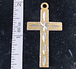 Sterling Cross With Gold Accent