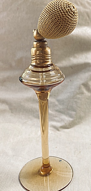 Vintage Tall Pale Amber Perfume Bottle