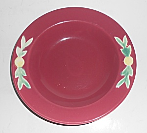 Coors Pottery Rosebud Red Rimmed Soup Bowl Mint