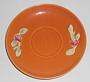 Coors Pottery Rosebud Orange Saucer Robert Schneider Co
