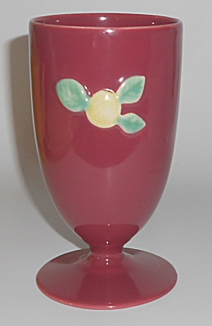Coors Pottery Rosebud Very Rare Red Footed Tumbler