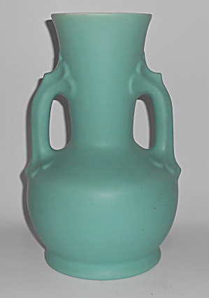 Coors Art Pottery Green/white 10.75&quot; Denver Vase
