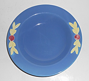 Coors Pottery Rosebud Blue Rimmed Soup Bowl