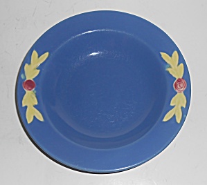 Coors Pottery Rosebud Blue Rimmed Soup Bowl #3