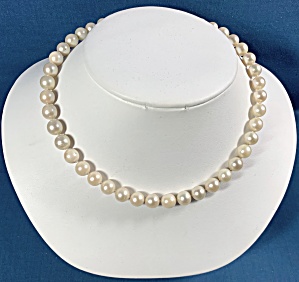 Sterling Silver Clasp Genuine Pearls 15 Inches