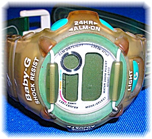 Turquoise Green Clear Baby G G-lide Wristwatch