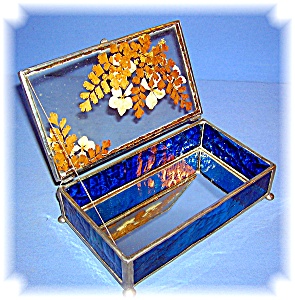Vintage Hand Made Leaded Glass Box