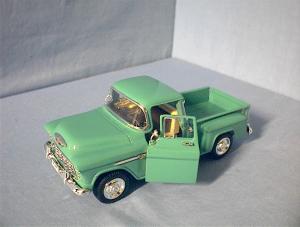 1955 Chevy Stepside Green Metal Car