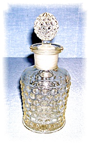 Clear Glass Hobnial Bottle With Stopper