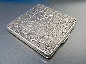 Compact Sterling Silver Zodiac Compact D.k Depose