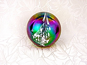 Paperweight Iridescent Blue Green White Mt St Helens As