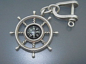 Tiffany & Co Sterling Silver Compass Key Chain