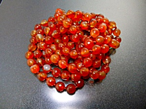Carnelian Faceted Bead Necklace 58 Inches