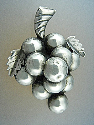 Brooch Silver Made In Mexico Grapes Pin/brooch