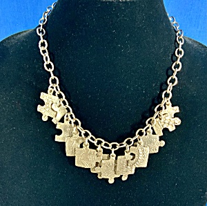 Sandcast Sterling Silver Puzzle Necklace Artist Made