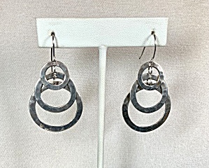 Taxco Mexico Sterling Silver Hook Hoops Earrings Rlm