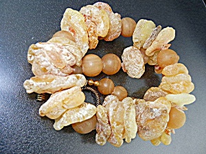 Citrine Crystal Copper Glass Beads Necklace