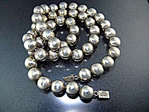 Taxco Sterling Silver Beads Necklace Th-13