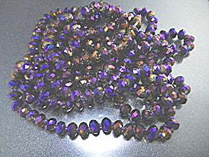 Crystal Purple Faceted Necklace 84 Inches