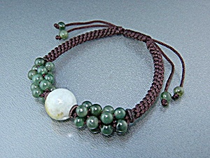 Jade And Cord Spiritual Bead Bracelet
