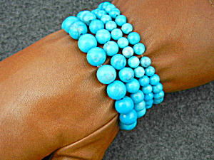 Turquoise Beads Stretch Bracelets 4