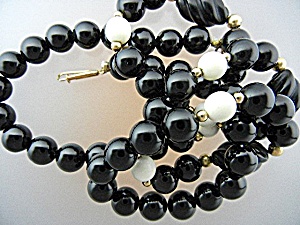 Gold Onyx Pre Ban Ivory Necklace