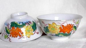 Set Of Hand Painted Rice Bowls