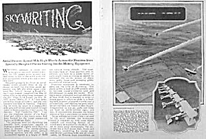 1925 Skywriting Aviation Mag. Article