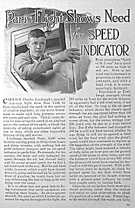 1927 Lindbergh Lindy Aviation Mag. Article