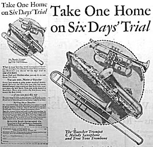 1928 Saxophone/trombone+ Music Room Ad
