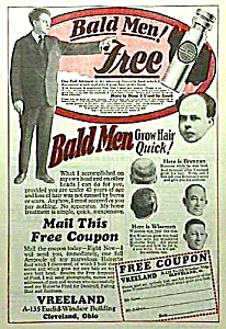 1929 Quack Baldness Cure Magazine Ad L@@k