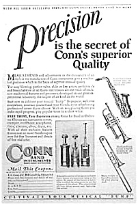 1927 Conn Saxophone/trombone+music Room Ad