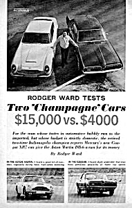 1967 Merc. Xr7 Cougar Vs. Aston Martin Db-6 Mag Article