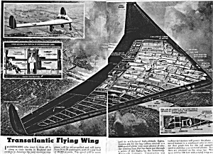 1946 Flying Wing Aircraft Aviation Mag. Article