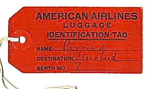 C.1940 American Airlines Luggage Tag