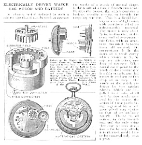 1921 First? Battery Pocket Watch Mag. Article
