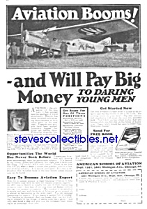 1927 American Aviation School Learn To Fly Ad