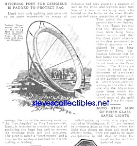 1925 Dirigible Airship Hitching Post Kansas Article