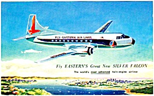 1950s Eastern Airlines Silver Falcon Postcard